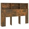 vidaXL Armoire de t&ecirc;te de lit Ch&ecirc;ne fum&eacute; 140x19x103,5 cm