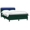 vidaXL Sommier &agrave; lattes de lit et matelas et LED vert fonc&eacute; 160x220cm velours