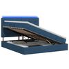 vidaXL Lit de rangement LED avec matelas Bleu 160 x 200 cm Tissu