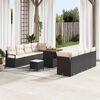 vidaXL Ensemble de canapé de jardin 11 pcs Noir Poly rotin