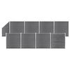 vidaXL Ensemble de cl&ocirc;ture WPC 8 Carr&eacute; + 1 Inclin&eacute; 1484x186 cm Gris