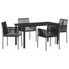 vidaXL Ensemble de salle &agrave; manger pour jardin 5 pc Noir Rotin PE