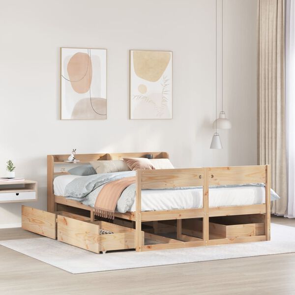 vidaXL Cadre de lit sans matelas 135x190 cm bois de pin massif