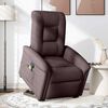 vidaXL Fauteuil inclinable de massage Marron fonc&eacute; Tissu
