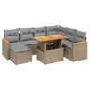 vidaXL Salon de jardin avec coussins 8 pcs beige r&eacute;sine tress&eacute;e