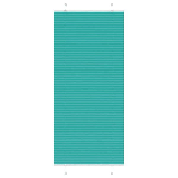 vidaXL Store pliss&eacute; vert p&eacute;trole 85x200 cm largeur du tissu 84,4 cm