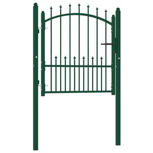 vidaXL Portail de cl&ocirc;ture EMMEN avec pointes en acier 104 x 97 cm vert