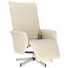 vidaXL Fauteuil inclinable de massage et repose-pieds cr&egrave;me similicuir