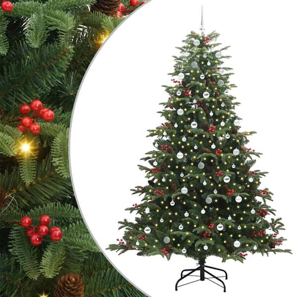 vidaXL Sapin de No&euml;l artificiel Vert 240 cm PVC, m&eacute;tal et plastique