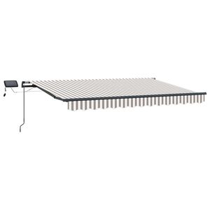 vidaXL Auvent r&eacute;tractable Gris clair et blanc 350 x 250 cm