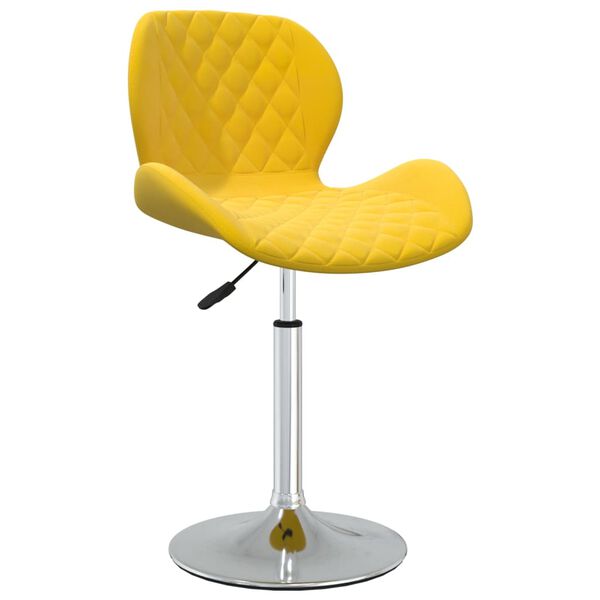 vidaXL Tabouret de bar Jaune moutarde Velours