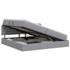 vidaXL Lit de rangement LED avec matelas Gris clair 200 x 200 cm Tissu