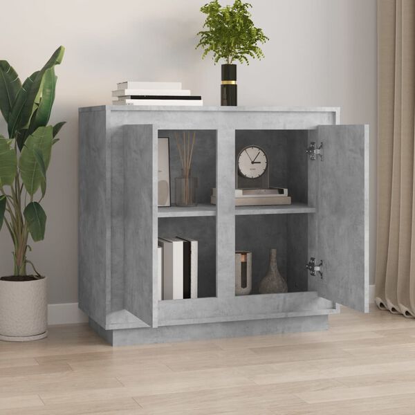 vidaXL Buffet gris b&eacute;ton 80x34x75 cm bois d'ing&eacute;nierie