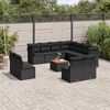vidaXL Salon de jardin 12 pcs avec coussins noir r&eacute;sine tress&eacute;e