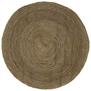 vidaXL Tapis de surface Noir &Oslash; 180 cm Jute