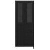 vidaXL Haut Armoire 2 pcs Ch&ecirc;ne noir Bois Agglom&eacute;r&eacute; et Verre