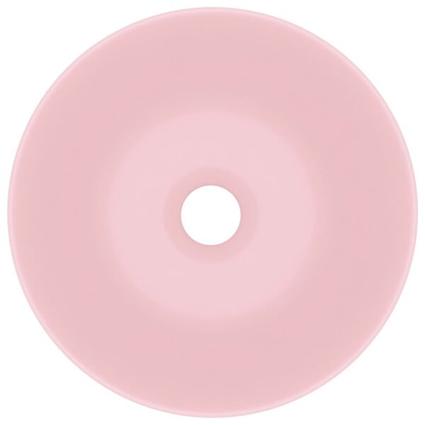 vidaXL Lavabo de salle de bain Céramique Rose mat Rond