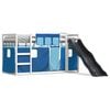 vidaXL Lit superpos&eacute; sans matelas avec toboggan et rideaux 90x200 cm