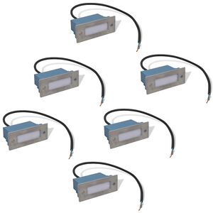 vidaXL Lampes LED encastr&eacute;e d'escalier 6 pcs 44x111x56 mm