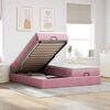 vidaXL Cadre de lit ottoman avec matelas rose 200x200 cm velours