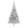 vidaXL Sapin de No&euml;l artificiel pr&eacute;-&eacute;clair&eacute; Argent 240 cm PET