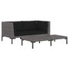 vidaXL Salon de jardin 3 pcs Gris fonc&eacute; R&eacute;sine tress&eacute;e demi-ronde
