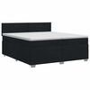 vidaXL Lit boxspring avec matelas Noir 200 x 200 cm Tissu