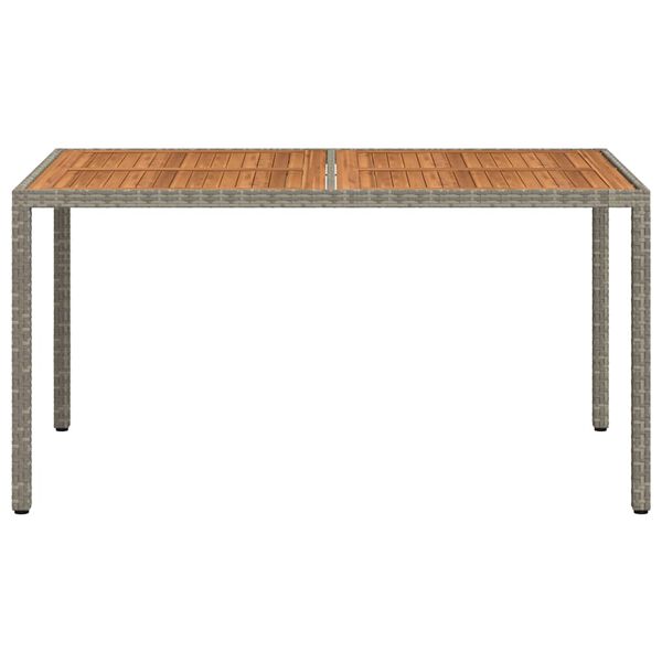 vidaXL Table de jardin 150x90x75 cm R&eacute;sine tress&eacute;e bois d'acacia Gris
