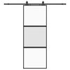 vidaXL Porte coulissante kit quincaillerie noir 76x205 cm verre tremp&eacute;