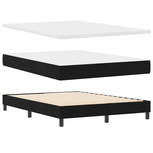 vidaXL Lit boxspring avec matelas avec matelas Noir 140 x 200 cm