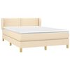 vidaXL Sommier &agrave; lattes de lit avec matelas Cr&egrave;me 140x200 cm Tissu