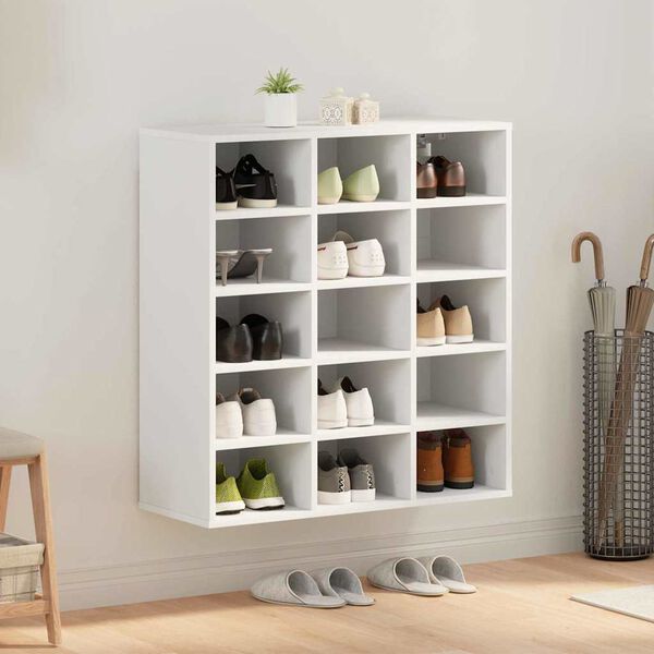 vidaXL Cabinet &agrave; chaussures avec &eacute;tag&egrave;re Blanc 77,5 x 30 x 83,5 cm