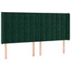 vidaXL T&ecirc;te de lit avec oreilles Vert fonc&eacute; 183x16x118/128 cm Velours