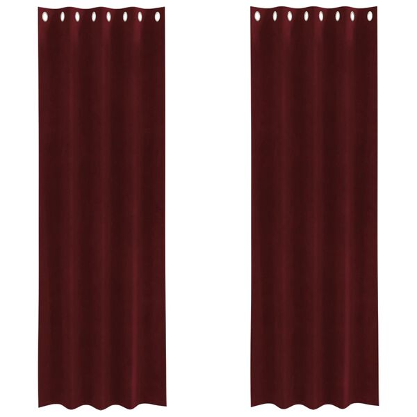 vidaXL Rideaux occultants 2 pcs Bordeaux 140 x 245 cm Velours