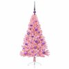 vidaXL Sapin de No&euml;l artificiel pr&eacute;-&eacute;clair&eacute; Rose 120 cm PVC