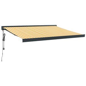 vidaXL Auvent r&eacute;tractable jaune et blanc 3x2,5 m tissu et aluminium