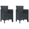 vidaXL Chaise de jardin 2 pcs Anthracite 53 x 49 x 85 cm Polypropyl&egrave;ne