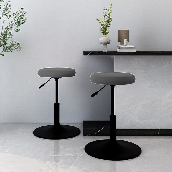 vidaXL Chaises &agrave; manger lot de 2 Gris fonc&eacute; Velours