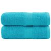 vidaXL Serviettes de toilette premium SOLUND 2 pi&egrave;ces Turquoise 30 x 30 cm 600 g/m&sup2;