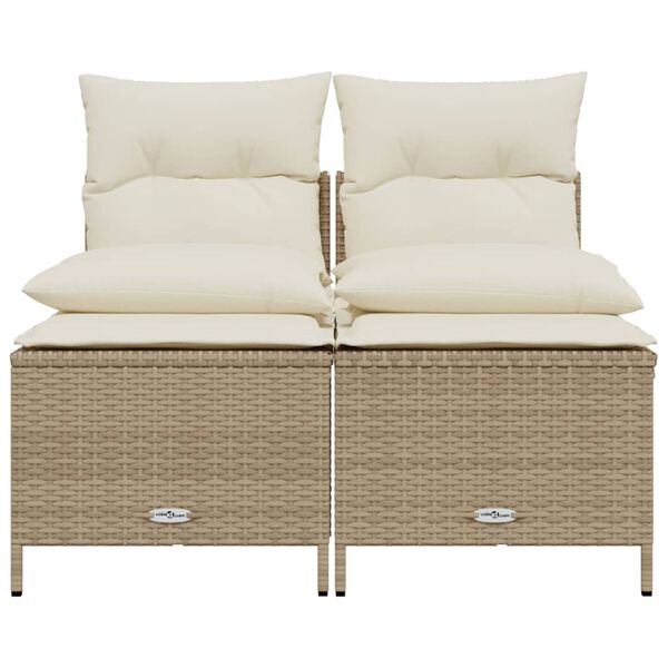 vidaXL Salon de jardin avec coussins 4 pcs beige r&eacute;sine tress&eacute;e