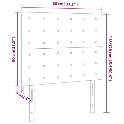 vidaXL Têtes de lit 2 pcs Noir 80x5x78/88 cm Tissu