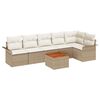 vidaXL Ensemble de canap&eacute; de jardin 7 pc Beige polyrotin
