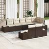 vidaXL Ensemble de canapé de jardin 8 pcs Marron et Crème Poly rotin