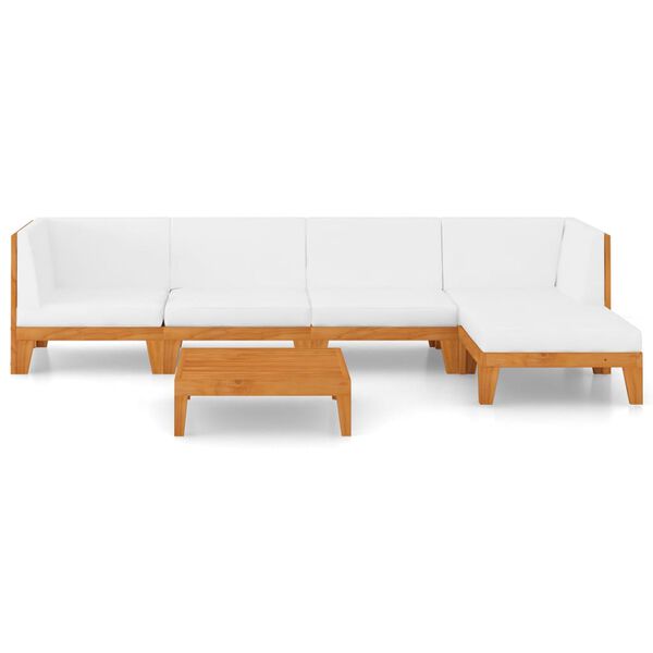 vidaXL Salon de jardin 6 pcs avec coussins Bois d'acacia solide