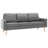 vidaXL Canap&eacute; &agrave; 3 places Gris clair Tissu