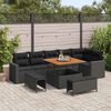 vidaXL Ensemble de canap&eacute; de jardin avec coussin 9 pcs Noir