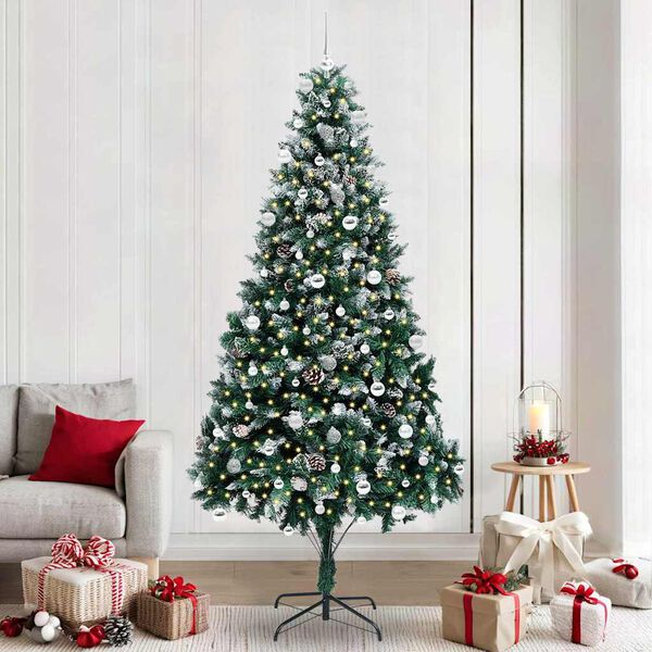 vidaXL Sapin de No&euml;l artificiel Vert 240 cm PVC, Acier et Plastique