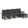 vidaXL Ensemble de canap&eacute; de jardin 5 pc Gris polyrotin