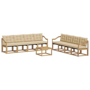 vidaXL Ensemble de canap&eacute;s d'ext&eacute;rieur 9 pcs Blanc et Beige