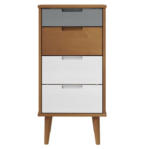 vidaXL Commode MOLDE Marron 40x35x82 cm Bois de pin massif